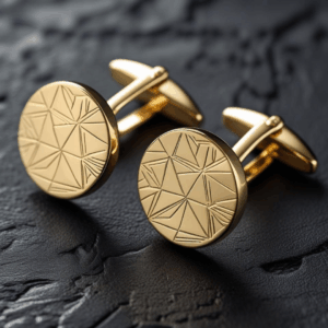 Bouton de manchette art or jaune 18 carats – bijou homme JODH