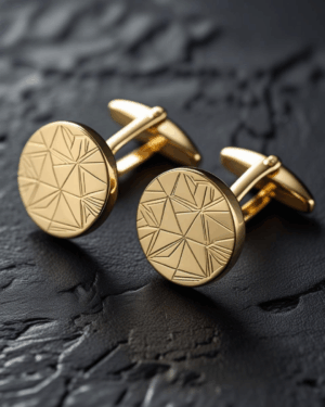 Bouton de manchette art or jaune 18 carats – bijou homme JODH