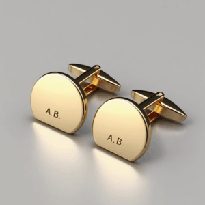 Bouton de manchette personnalisable or jaune 18 carats – initiales gravées JODH