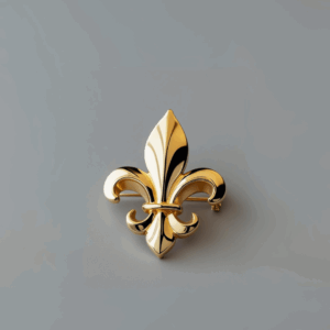 Broche fleur de lys or jaune 18 carats – bijou royal