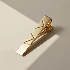 Pince à cravate contemporaine or jaune 18 carats – motif géométrique
