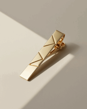 Pince à cravate contemporaine or jaune 18 carats – motif géométrique