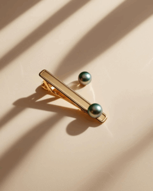 Pince à cravate perle de Tahiti or jaune 18 carats – bijou homme