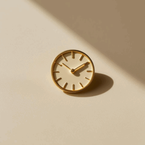Bijou de revers élégant – pins horloge or jaune
